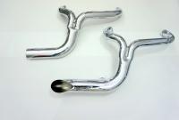 EXHAUST 2 INTO 1 FOR HARLEY GLIDE LAKE 6 SPEED 2007-2013 CHROME WITH HEAT SHIELDS CHROME